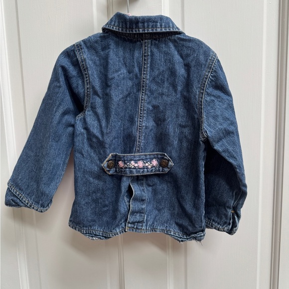 Carter's 3T Girls Blue Jean Jacket Classic Denim Style with Flower Design - Picture 5 of 6